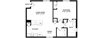 A black and white image of a floor plan for a home.