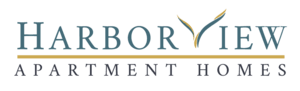 The image is a logo for Harbor View Apartment Homes.