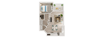 A floor plan image with patio with a total area of 794 sq ft