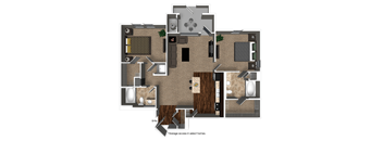 A floor plan of a home with a garage access in select homes.