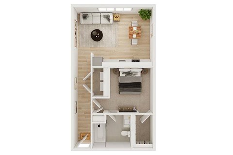 A small white room with a bed, desk, and chair.