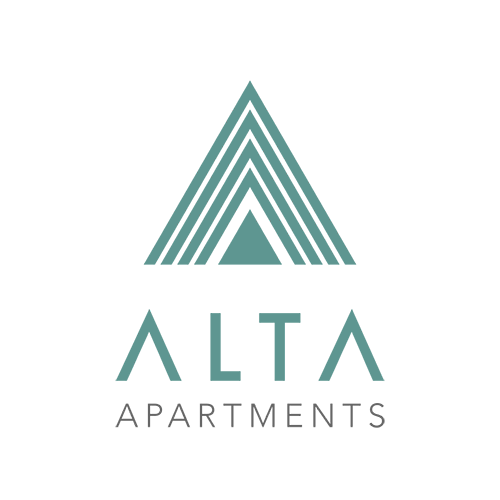 The image is a logo for Alta Apartments.