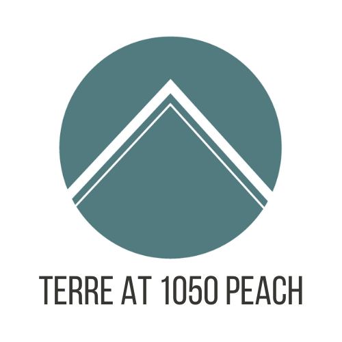 A logo with the text "TERRE AT 1050 PEACH" below it.