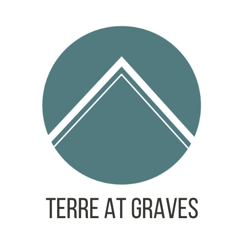 A logo with the text "TERRE AT GRAVES" in front of a circle.