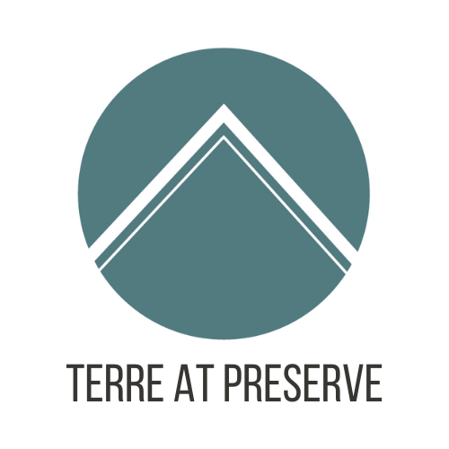 A logo with the text "TERRE AT PRESERVE" below it.