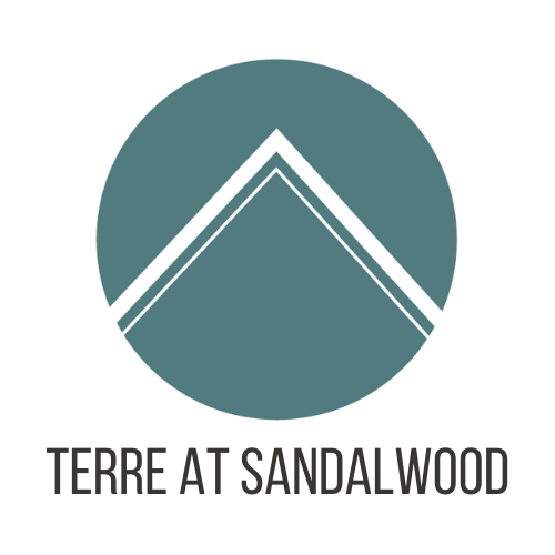 A logo with the text Terre at Sandalwood.
