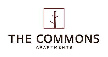 A logo for a company called The Commons Apartments.