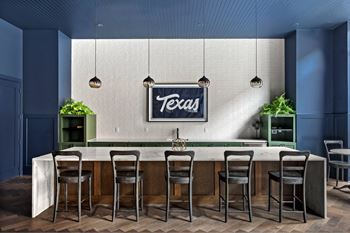 A bar with a sign that says Texas on it.