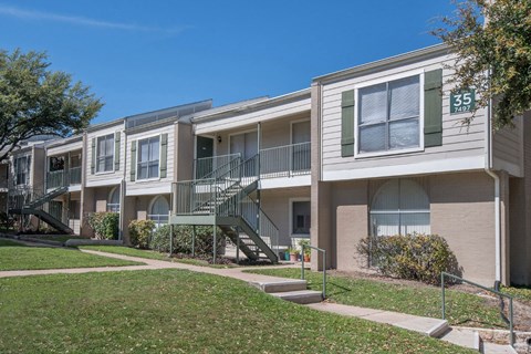 Apartment complex with number 35 on the front.