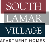 A sign that says South Lamar Village Apartment Homes.