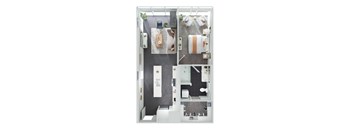 A bathroom with a toilet, sink, and mirror.