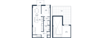 A floor plan of a building with a balcony, living room, dining room, kitchen, and bathroom.