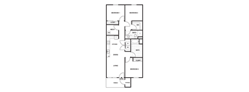 A black and white floor plan of a house with labeled rooms.