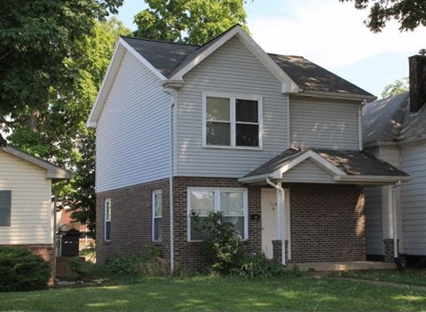 a brick and with a yard