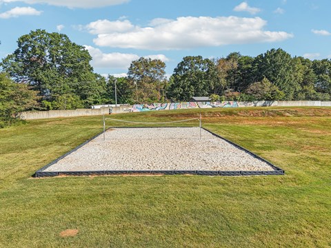 Sand volleyball court at The Hub at Palmetto Pointe apartments in Spartanburg, SC
