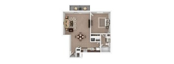 Autumn 1 Bed Floor plan at Black Hawk Apartments, Indiana