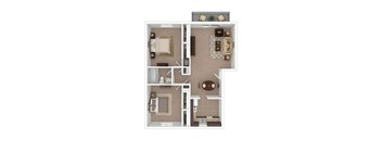 Emerald with W/D Connection floor plan at Black Hawk Apartments, Indiana, 46815