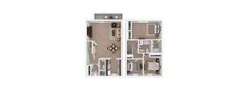 Magnolia 3 Bed Floor plan at Black Hawk Apartments, Fort Wayne