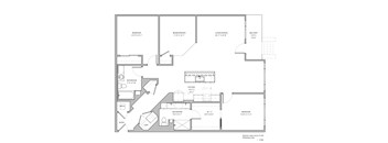 A floor plan of a house with labeled rooms and dimensions.