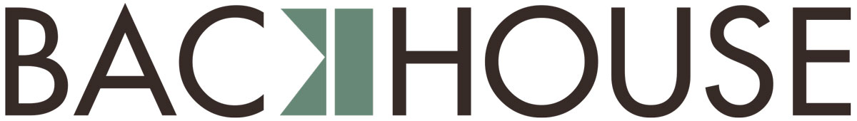 The image shows the word "BACKHOUSE" in black text with a green accent on the letter "C".