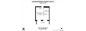 A black and white image of a floor plan for a 378 square foot unit.