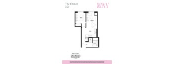 1 bed 1 bath floorplan B at Roxy Apartments, Ontario