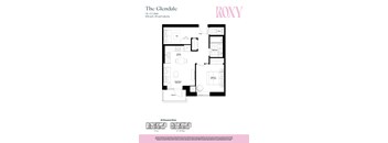 1 bed 1 bath floorplan C at Roxy Apartments, Ontario, L8H 0B7