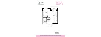1 bed 1 bath floorplan F at Roxy Apartments, Ontario