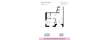1 bed 1 bath floorplan E at Roxy Apartments, Hamilton, ON, L8H 0B7