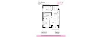 1 bed 1 bath floorplan D at Roxy Apartments, Hamilton, ON, L8H 0B7