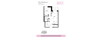 1 bed 1 bath floorplan G at Roxy Apartments, Hamilton, ON