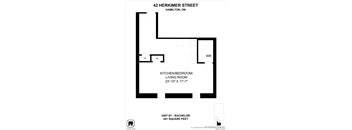 A black and white image of a floor plan for a 541 square foot unit.