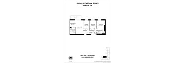 A floor plan for a 3 bedroom apartment at 542 Queenston Road, Hamilton, ON.