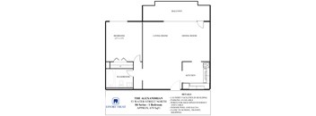 A floor plan of a 53 Water Street North apartment.