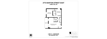 A floor plan for a property at 2772 Barton Street East in Hamilton, Ontario, Canada.