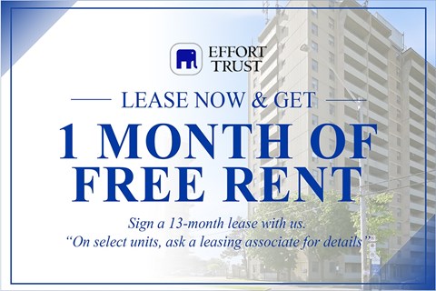 a 1 month free rent offer from Effort Trust.