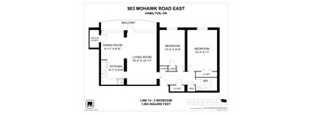 A floor plan for a home at 903 Mohawk Road East in Hamilton, ON.