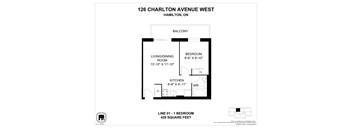A floor plan for a property at 126 Charlton Avenue West in Hamilton, ON.