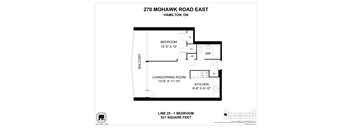 A floor plan for a home at 270 Mohawk Road East in Hamilton, ON.