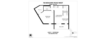 A floor plan for a home at 760 Mohawk Road West in Hamilton, ON.