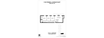 A floor plan for a condo at 1195 Fennell Avenue East in Hamilton, Ontario.