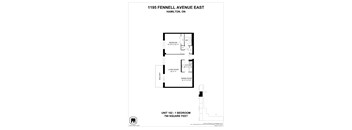 A floor plan for a unit at 1195 Fennell Avenue East in Hamilton, Ontario.