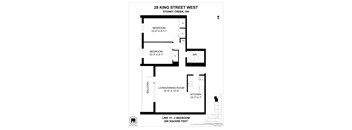 A floor plan for a home at 28 King Street West, Stoney Creek, Ontario.