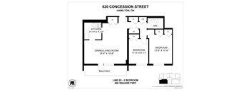 A floor plan for a home at 620 Concession Street in Hamilton, ON.
