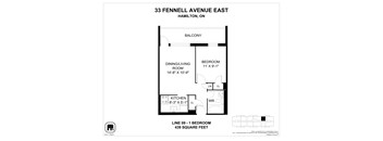 A floor plan for a home at 33 Fennell Avenue East in Hamilton, ON.