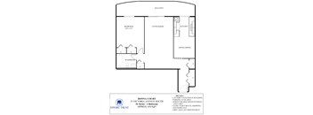 A floor plan of a property with a living room, dining room, kitchen and bedrooms.
