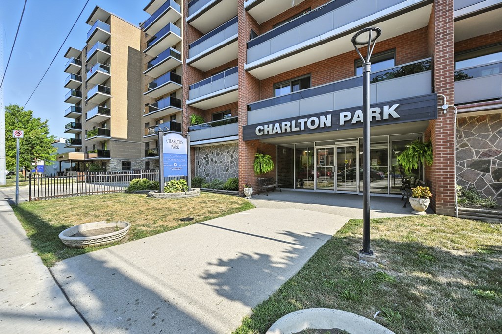 A building with a sign that says Charlton Park.