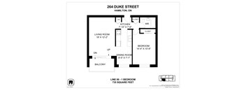 A floor plan for a home at 264 Duke Street in Hamilton, ON.