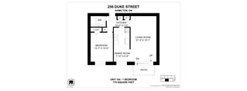 A floor plan for a 104 unit apartment building at 256 Duke Street, Hamilton, ON.