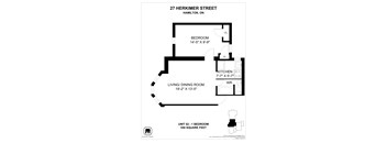 A floor plan for a unit at 27 Herkimer Street in Hamilton, Ontario.